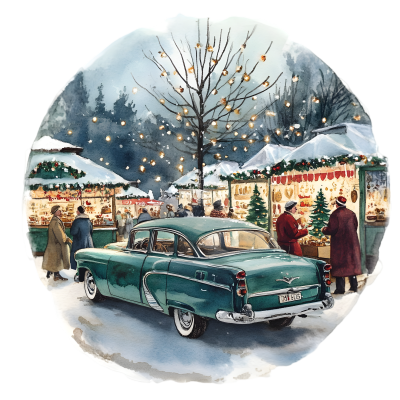 Holiday shopping in the 1950's